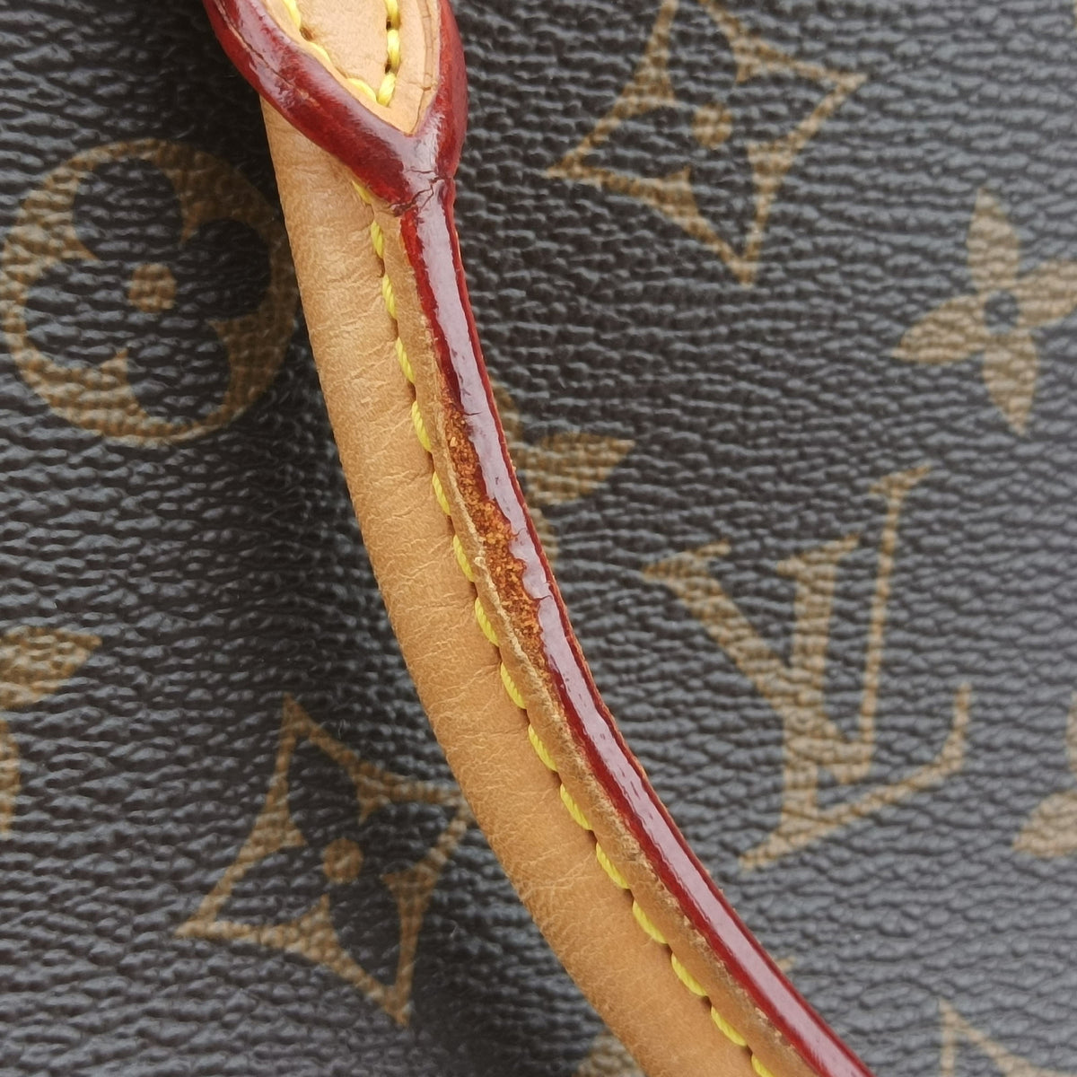 Secondhand Louis Vuitton PALLAS brown×Bordeaux Monogram Canvas×calf leather M40906 shoulderbag | stylenewstar