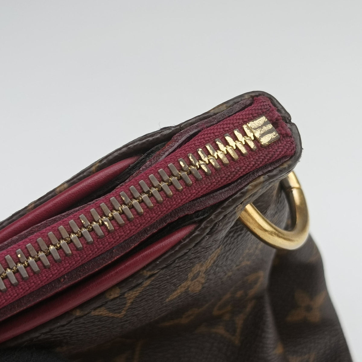 Secondhand Louis Vuitton PALLAS brown×Bordeaux Monogram Canvas×calf leather M40906 shoulderbag | stylenewstar