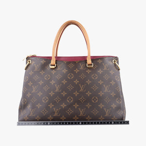 Secondhand Louis Vuitton PALLAS brown×Bordeaux Monogram Canvas×calf leather M40906 shoulderbag | stylenewstar