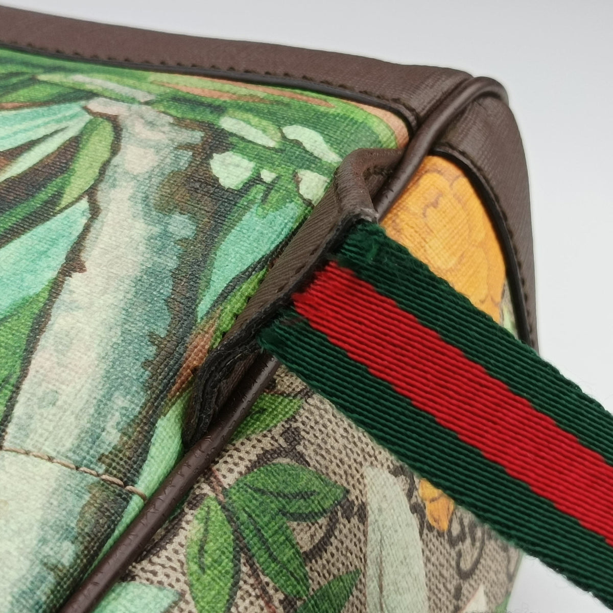 Pre-owned Gucci GG Supreme Bengal Brown×Multicolour PVC coated canvas×Leather 428027 backpack/rucksack | stylenewstar