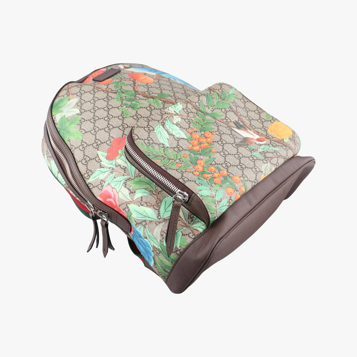 Pre-owned Gucci GG Supreme Bengal Brown×Multicolour PVC coated canvas×Leather 428027 backpack/rucksack | stylenewstar