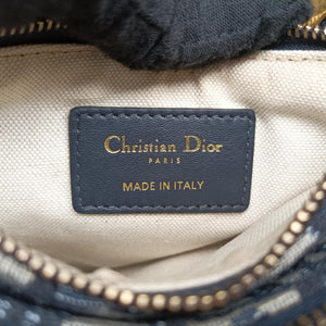 Pre-owned Christian Dior Saddle Navy Jacquard×Leather  shoulderbag | stylenewstar