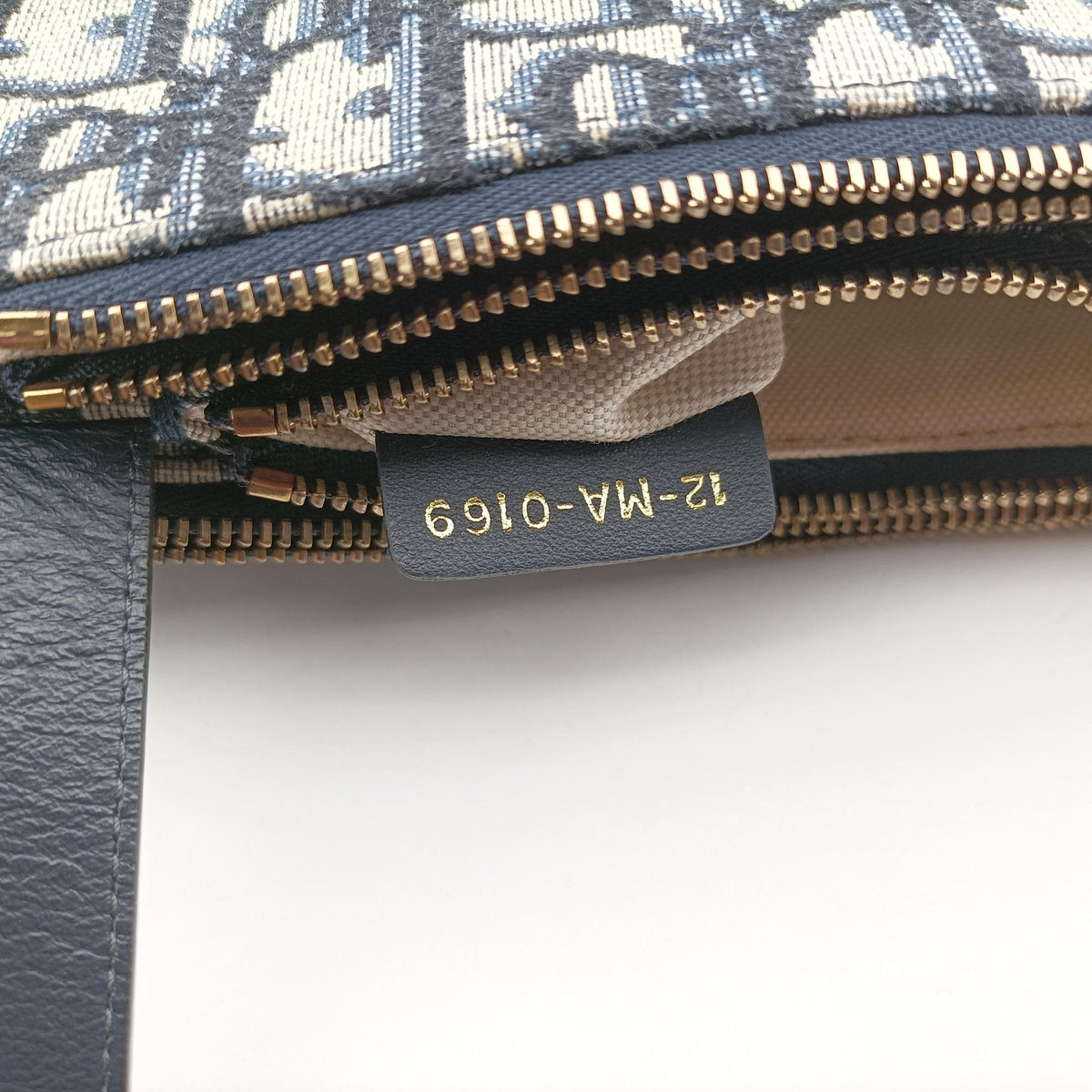 Pre-owned Christian Dior Saddle Navy Jacquard×Leather  shoulderbag | stylenewstar