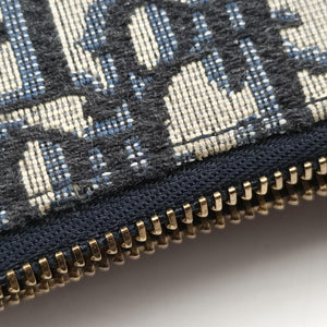 Pre-owned Christian Dior Saddle Navy Jacquard×Leather  shoulderbag | stylenewstar