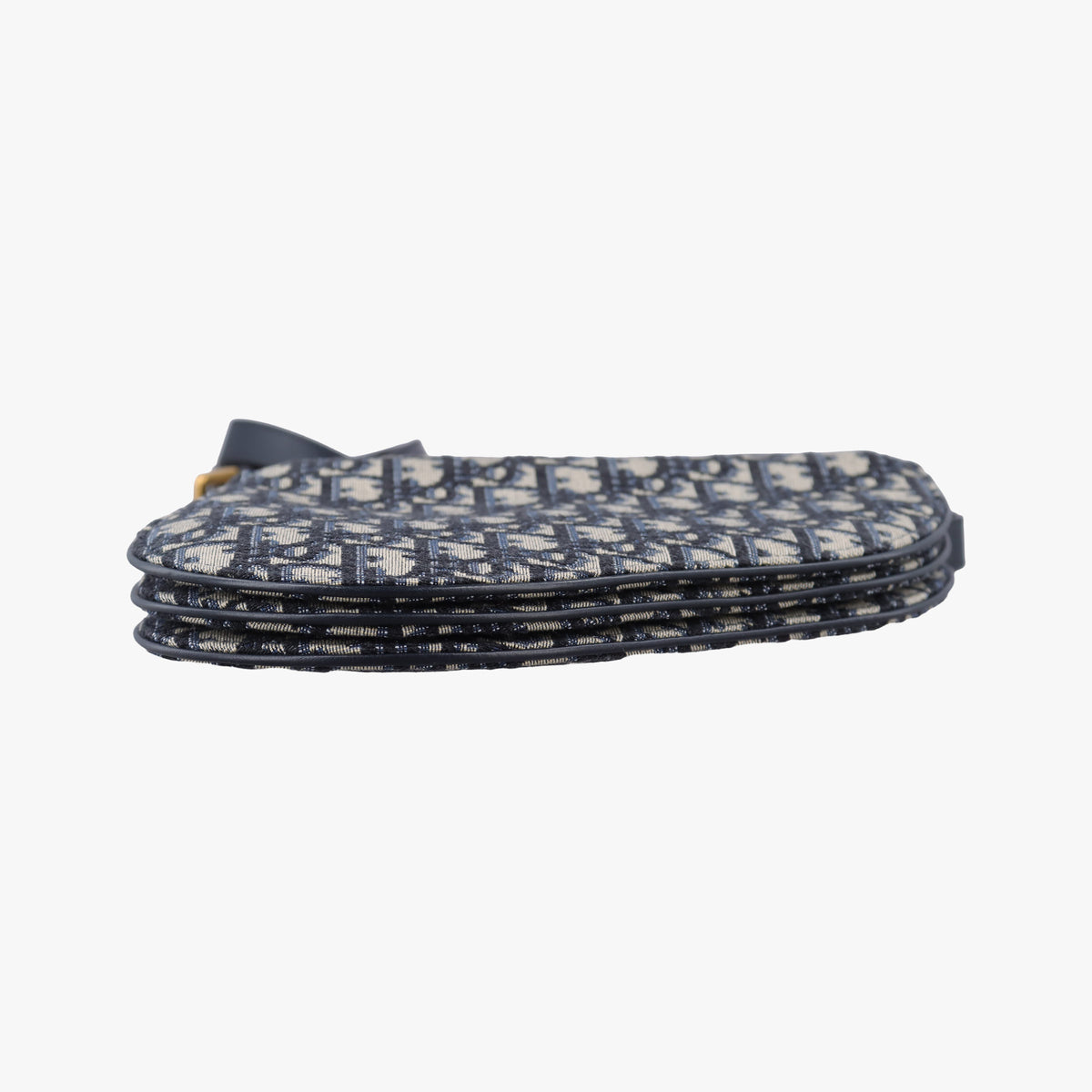 Pre-owned Christian Dior Saddle Navy Jacquard×Leather  shoulderbag | stylenewstar