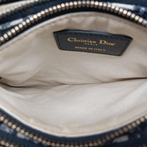 Pre-owned Christian Dior Saddle Navy Jacquard×Leather  shoulderbag | stylenewstar