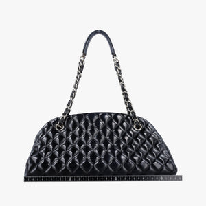 Vintage Chanel Mademoiselle Bowling Black Patent leather A50558 shoulderbag | stylenewstar