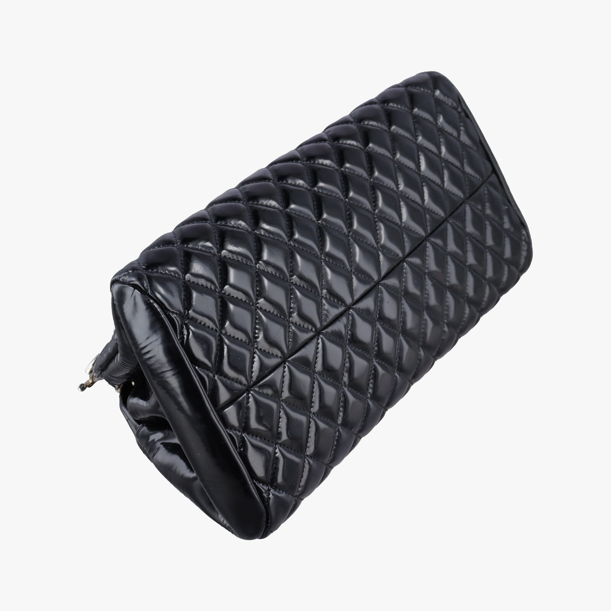 Vintage Chanel Mademoiselle Bowling Black Patent leather A50558 shoulderbag | stylenewstar