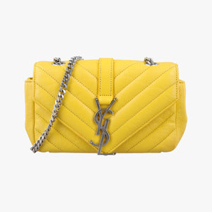 Pre-owned Yves Saint Laurent Baby Chai Yellow Leather 399289 shoulderbag | stylenewstar