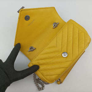 Pre-owned Yves Saint Laurent Baby Chai Yellow Leather 399289 shoulderbag | stylenewstar