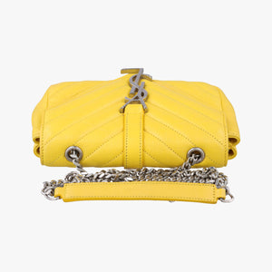 Pre-owned Yves Saint Laurent Baby Chai Yellow Leather 399289 shoulderbag | stylenewstar