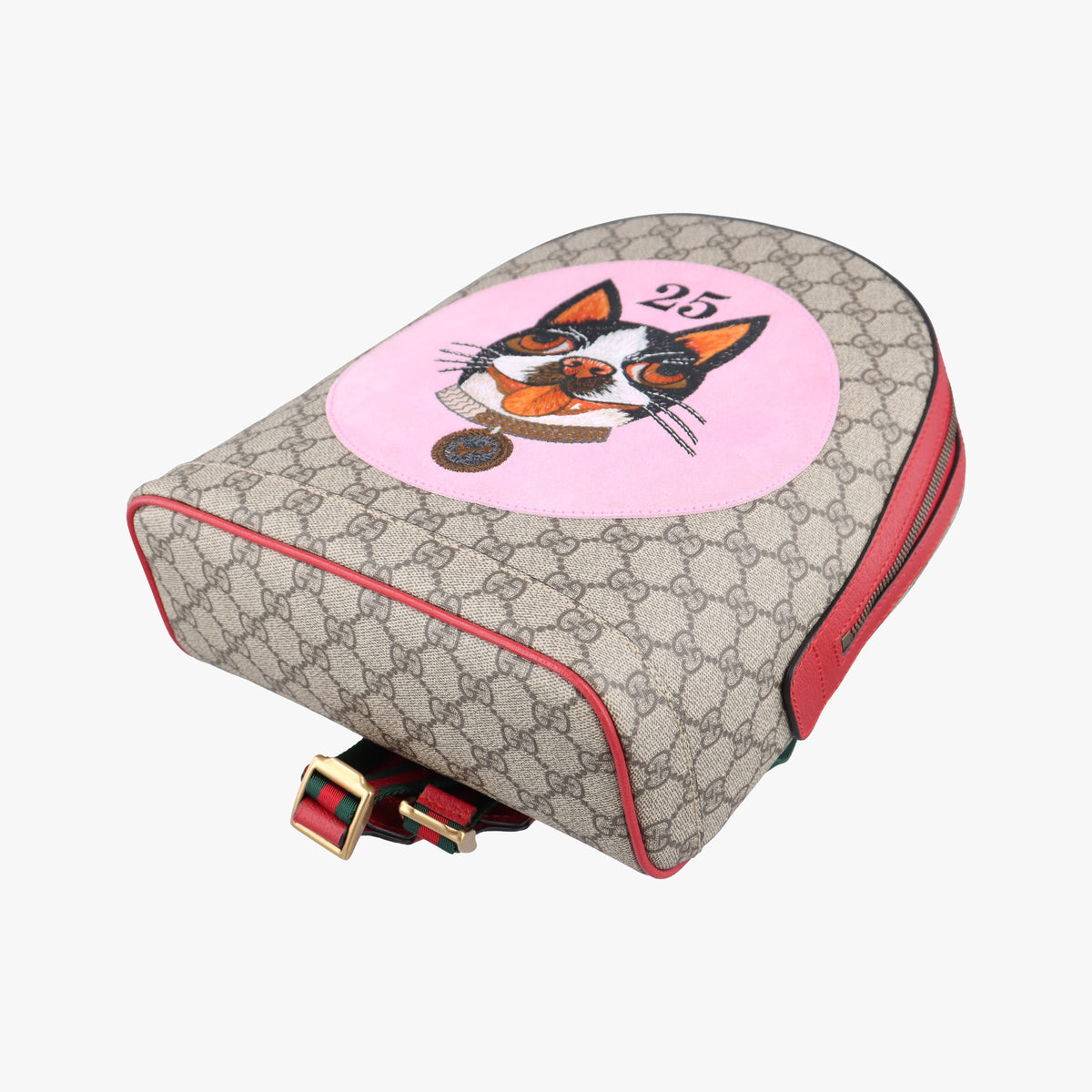 Pre-owned Gucci GG Supreme Bosco dog print Beige×Multicolour PVC coated canvas×Leather 495621 backpack/rucksack | stylenewstar