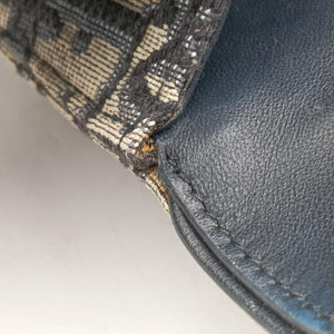 Pre-owned Christian Dior Saddle Navy Jacquard x Leather  bum bag/waist bag | stylenewstar