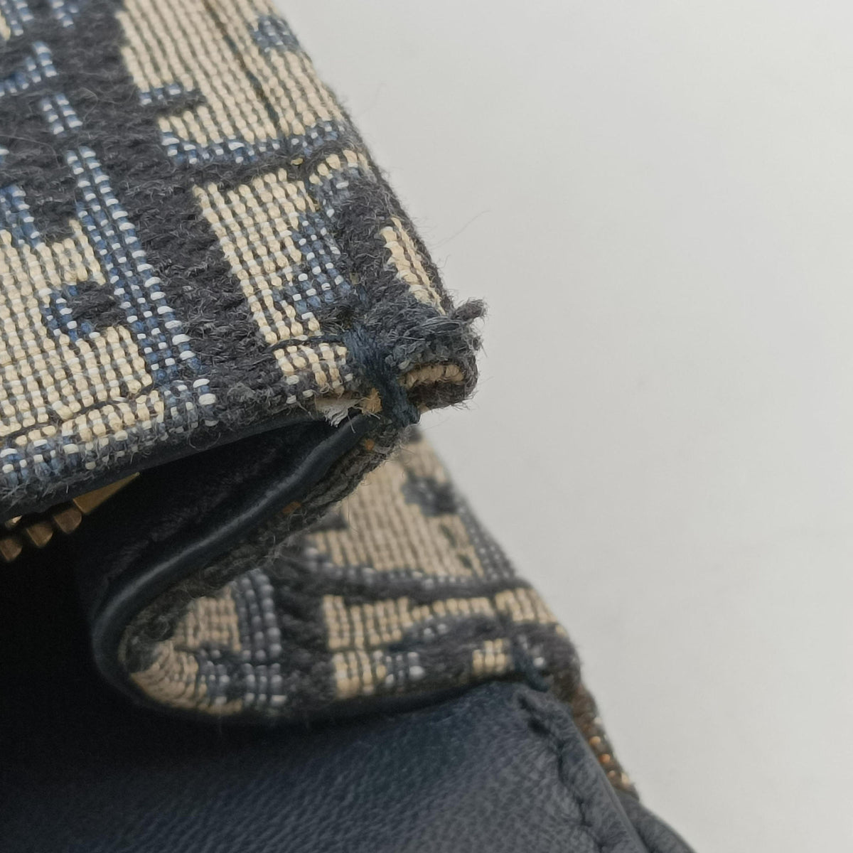 Pre-owned Christian Dior Saddle Navy Jacquard x Leather  bum bag/waist bag | stylenewstar