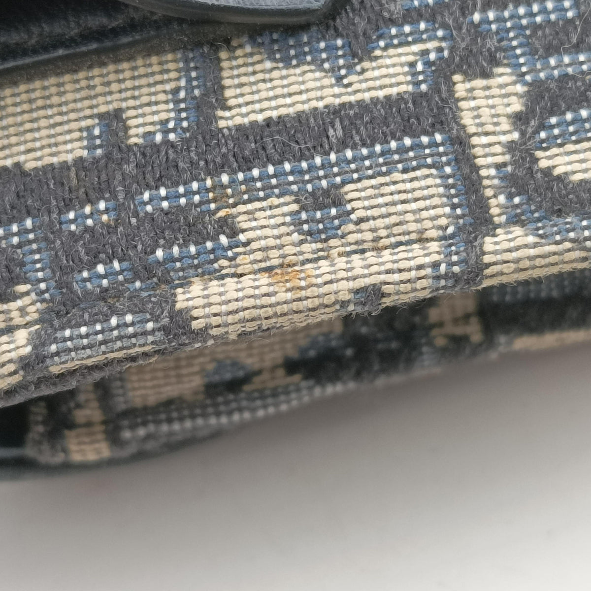 Pre-owned Christian Dior Saddle Navy Jacquard x Leather  bum bag/waist bag | stylenewstar