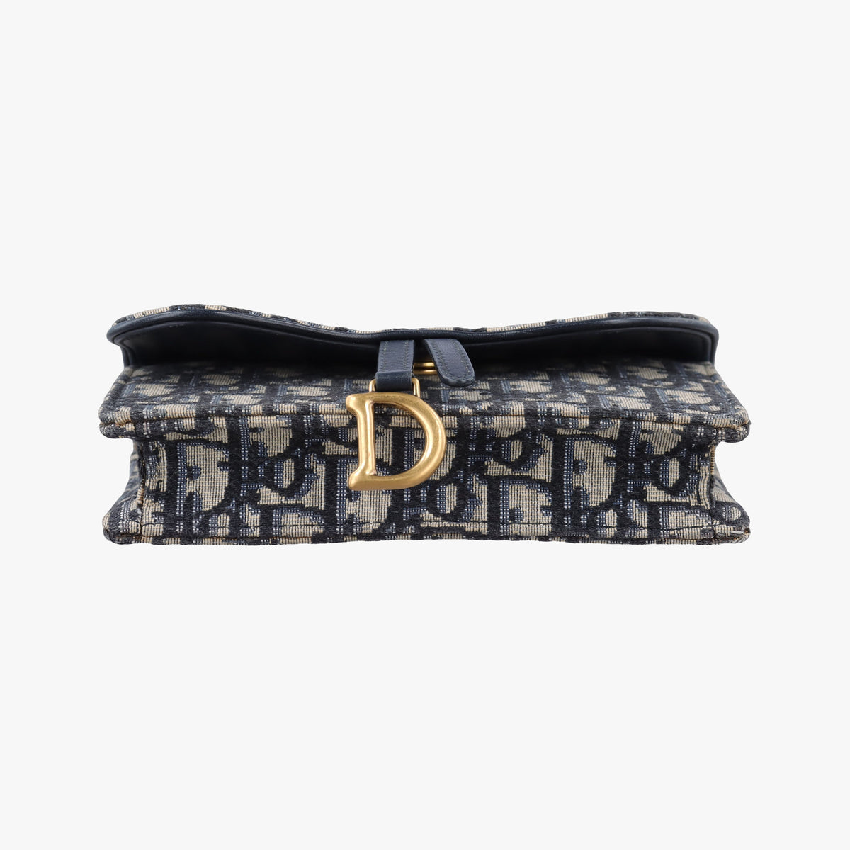 Pre-owned Christian Dior Saddle Navy Jacquard x Leather  bum bag/waist bag | stylenewstar