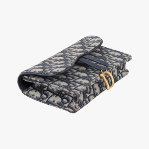 Pre-owned Christian Dior Saddle Navy Jacquard x Leather  bum bag/waist bag | stylenewstar