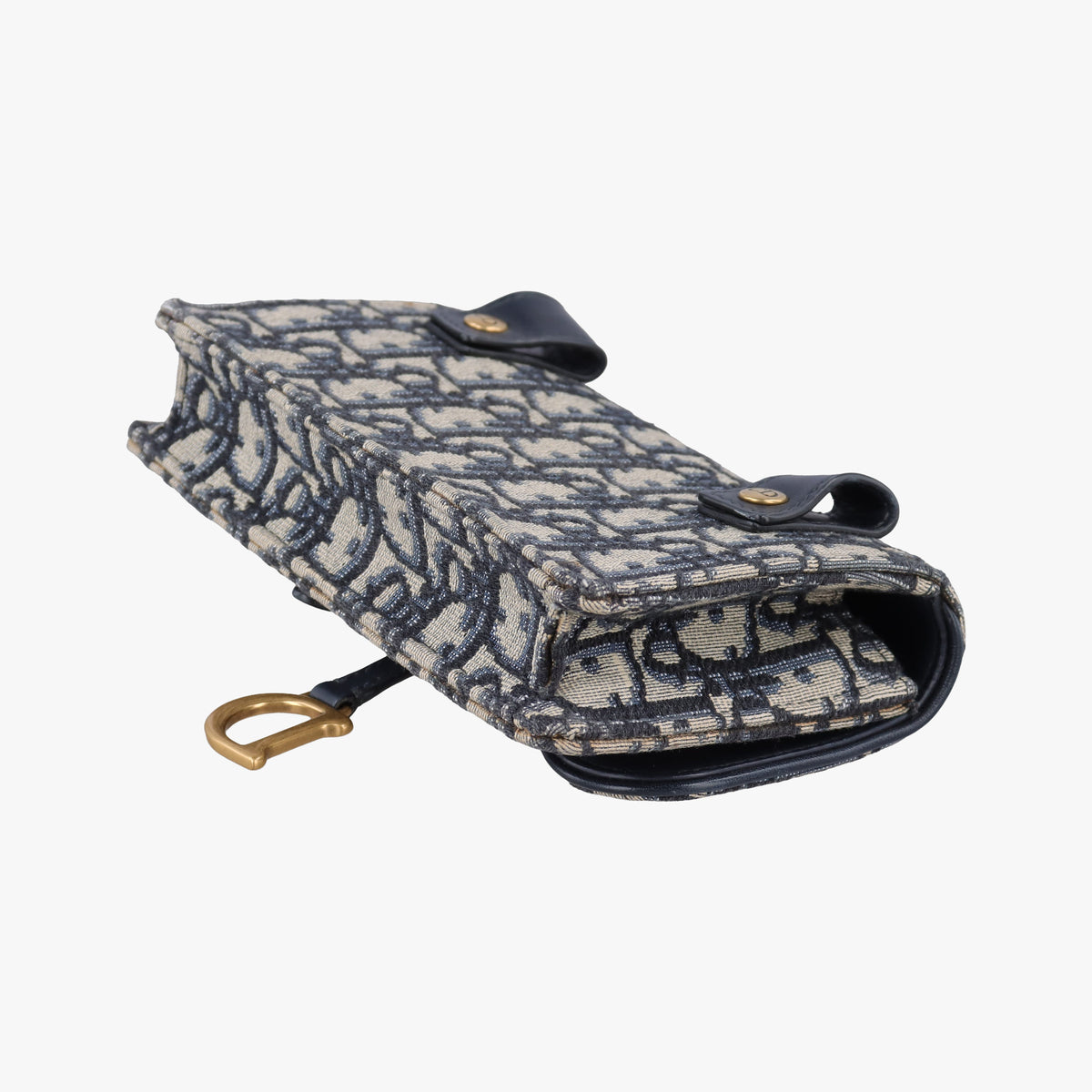 Pre-owned Christian Dior Saddle Navy Jacquard x Leather  bum bag/waist bag | stylenewstar