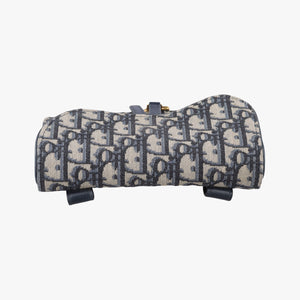 Pre-owned Christian Dior Saddle Navy Jacquard x Leather  bum bag/waist bag | stylenewstar