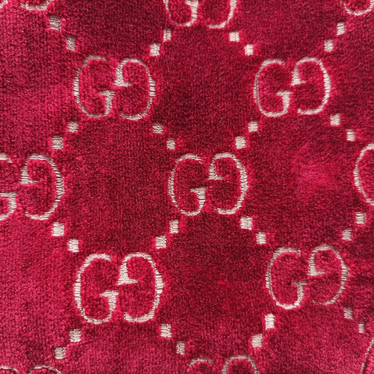Pre-owned Gucci GG Velvet Web Red Velour×leather 574960 shoulderbag | stylenewstar