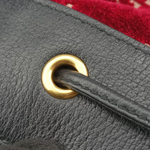Pre-owned Gucci GG Velvet Web Red Velour×leather 574960 shoulderbag | stylenewstar