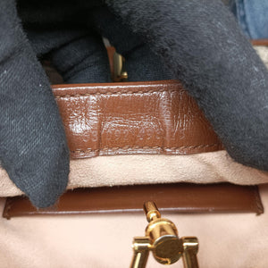 Secondhand Gucci Jackie 1961 GG Supreme Brown PVC coated canvas×Leather 637092 handbag | stylenewstar