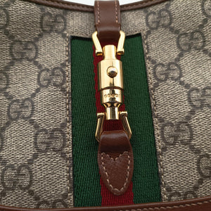 Secondhand Gucci Jackie 1961 GG Supreme Brown PVC coated canvas×Leather 637092 handbag | stylenewstar