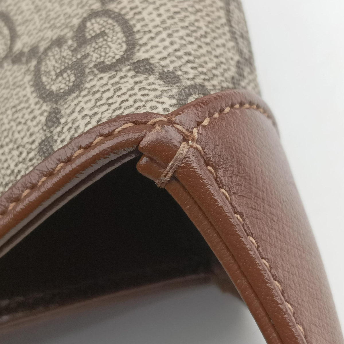 Secondhand Gucci Jackie 1961 GG Supreme Brown PVC coated canvas×Leather 637092 handbag | stylenewstar