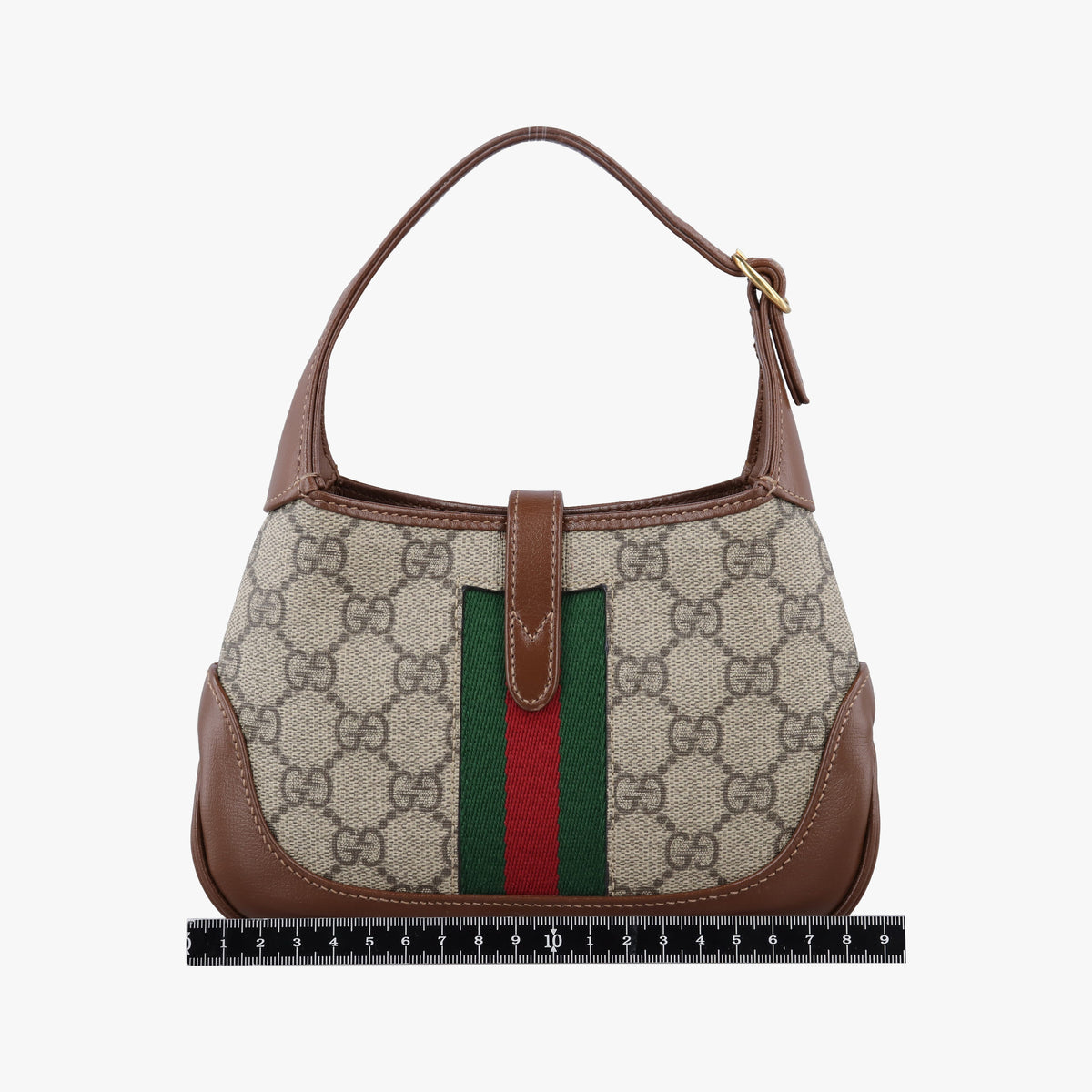 Secondhand Gucci Jackie 1961 GG Supreme Brown PVC coated canvas×Leather 637092 handbag | stylenewstar