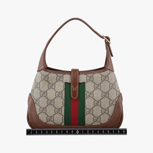 Secondhand Gucci Jackie 1961 GG Supreme Brown PVC coated canvas×Leather 637092 handbag | stylenewstar