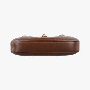 Secondhand Gucci Jackie 1961 GG Supreme Brown PVC coated canvas×Leather 637092 handbag | stylenewstar