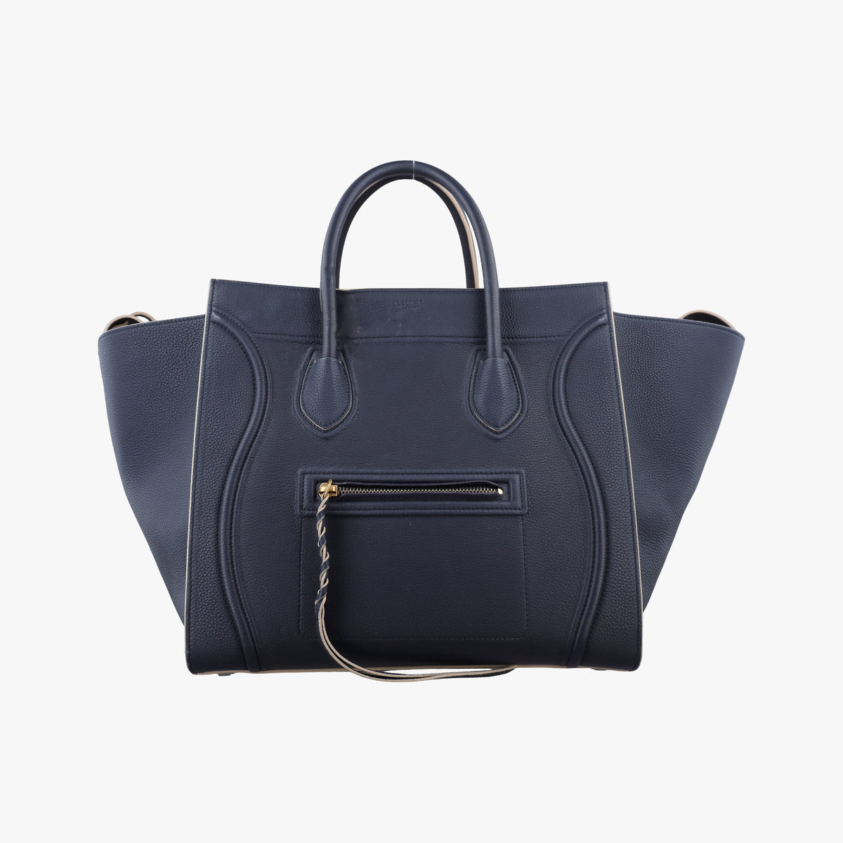 Pre-owned Celine Luggage Square Phantom Navy Leather  handbag | stylenewstar