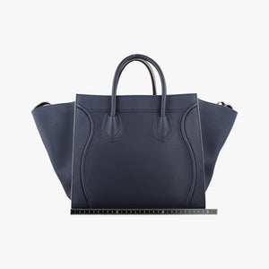 Pre-owned Celine Luggage Square Phantom Navy Leather  handbag | stylenewstar