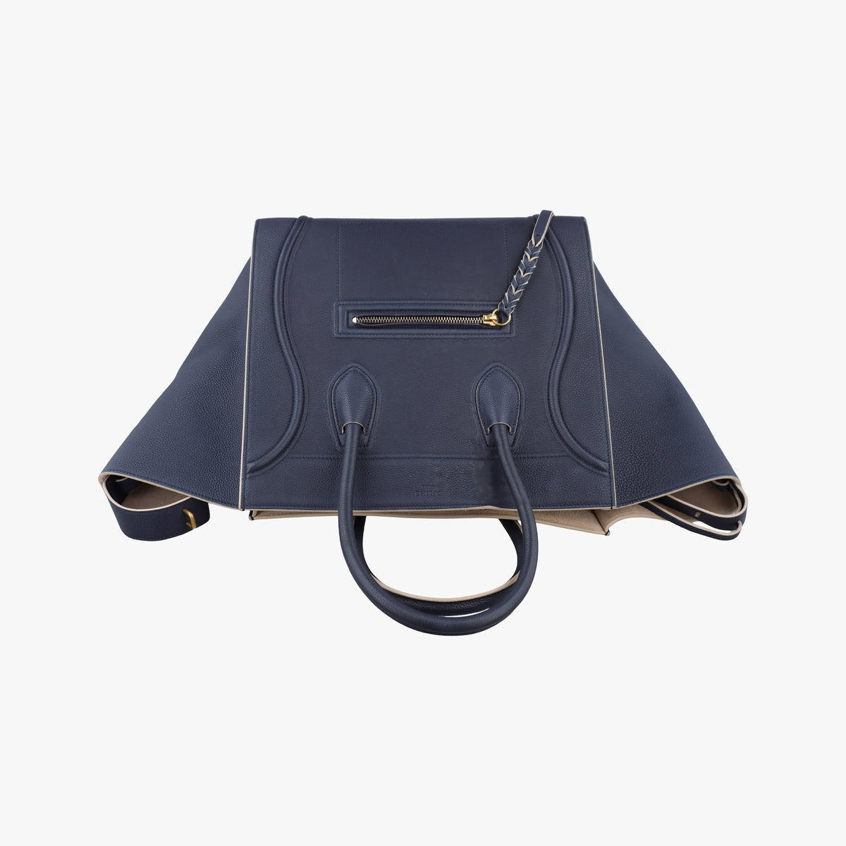 Pre-owned Celine Luggage Square Phantom Navy Leather  handbag | stylenewstar