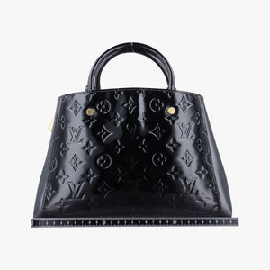 Pre-owned Louis Vuitton Montaigne BB Noir Vernis  shoulderbag | stylenewstar