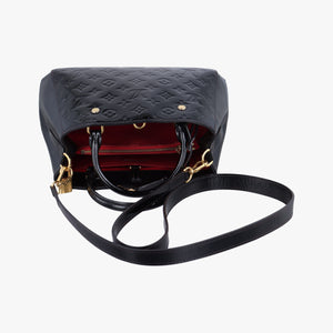 Pre-owned Louis Vuitton Montaigne BB Noir Vernis  shoulderbag | stylenewstar