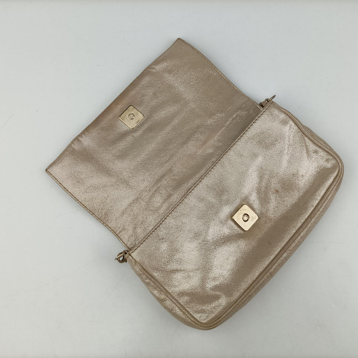 Pre-owned Fendi Mia Pochette Golden Leather 8BP046 shoulderbag | stylenewstar
