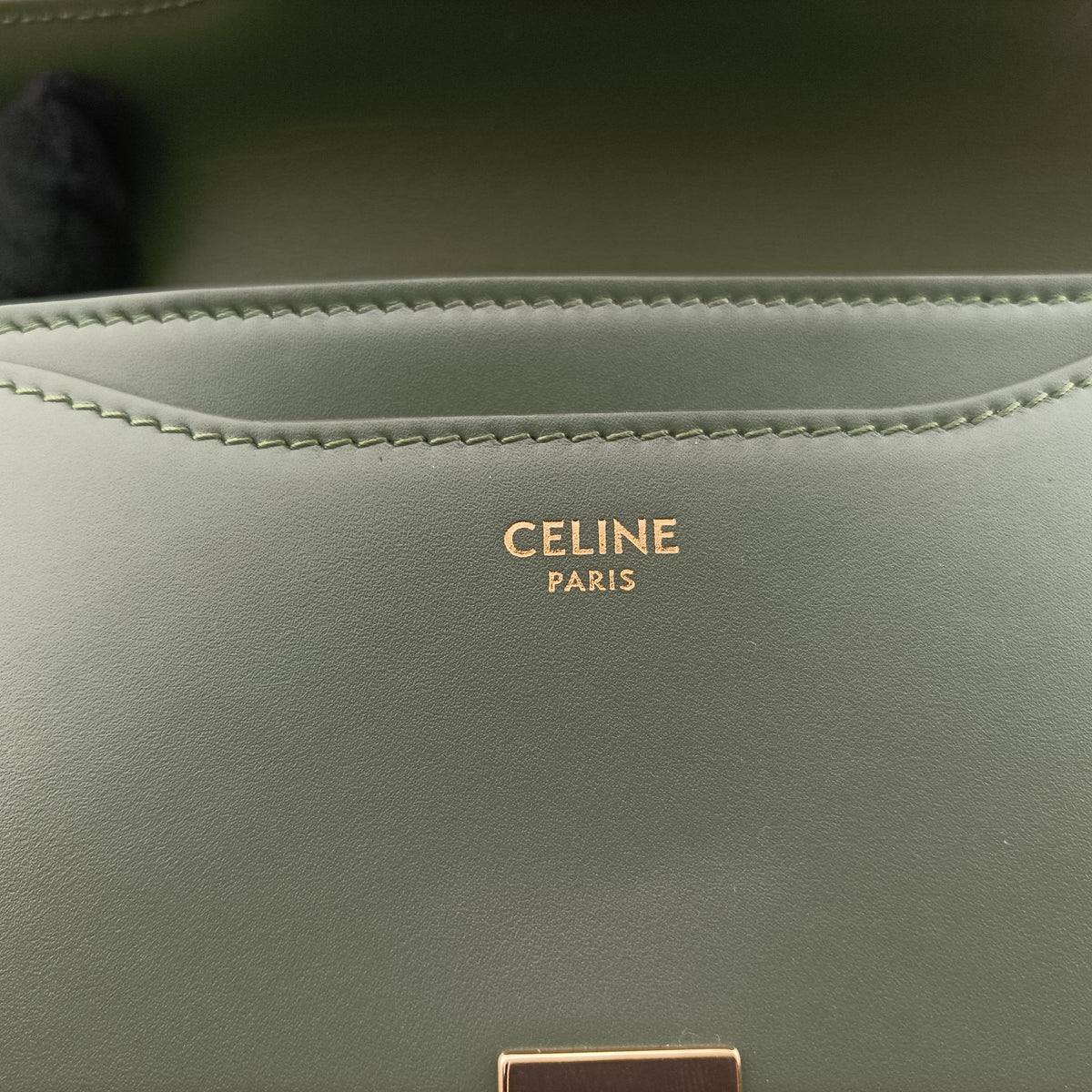 Pre-owned Celine Besace 16 Small Green Leather W-SL-2 shoulderbag | stylenewstar
