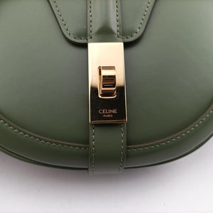 Pre-owned Celine Besace 16 Small Green Leather W-SL-2 shoulderbag | stylenewstar