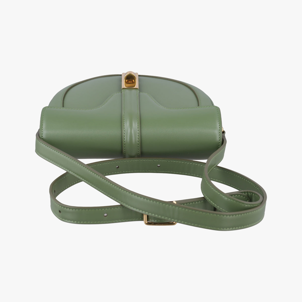 Pre-owned Celine Besace 16 Small Green Leather W-SL-2 shoulderbag | stylenewstar