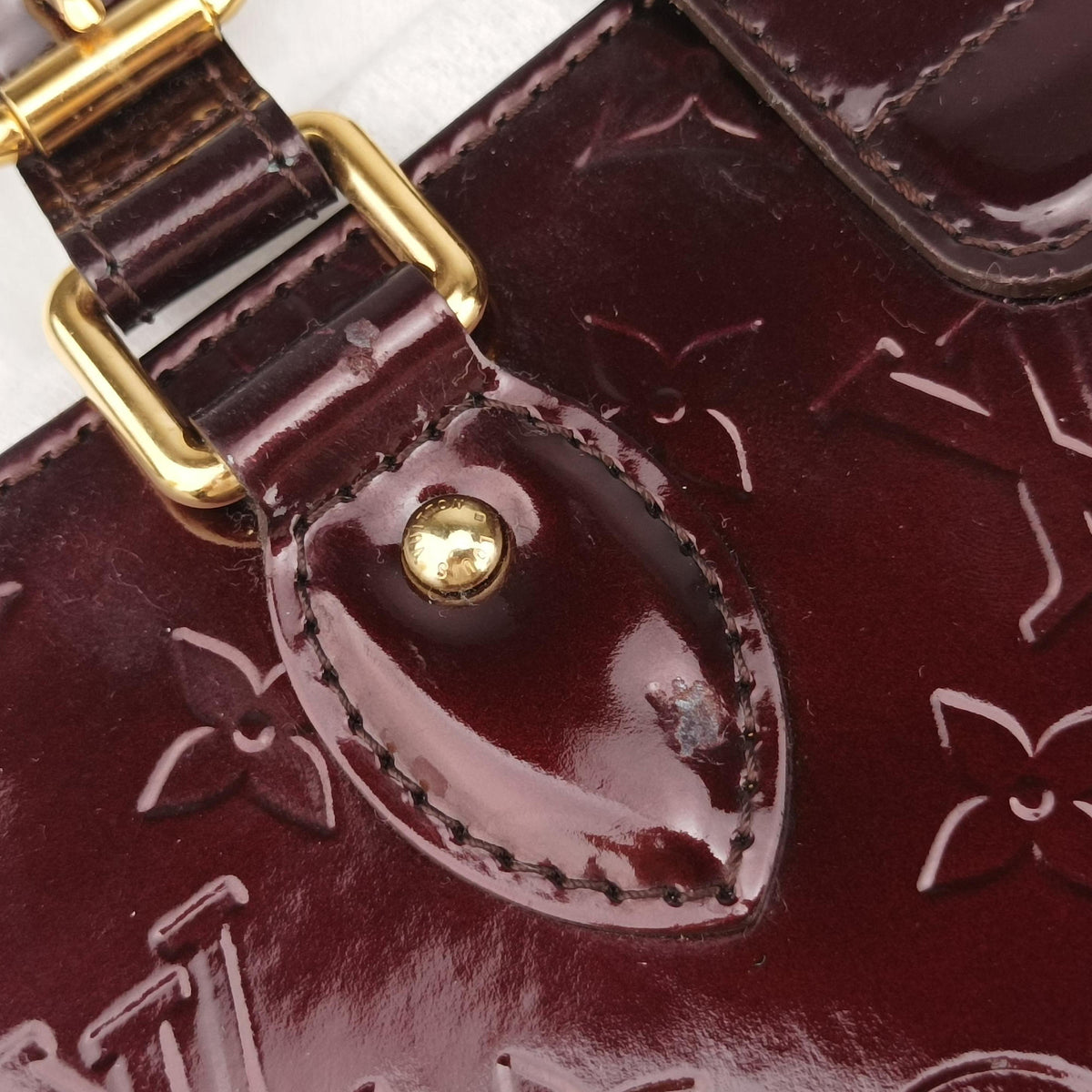 Pre-owned Louis Vuitton MELROSE AVENUE AMARANTE Vernis M93757 handbag | stylenewstar