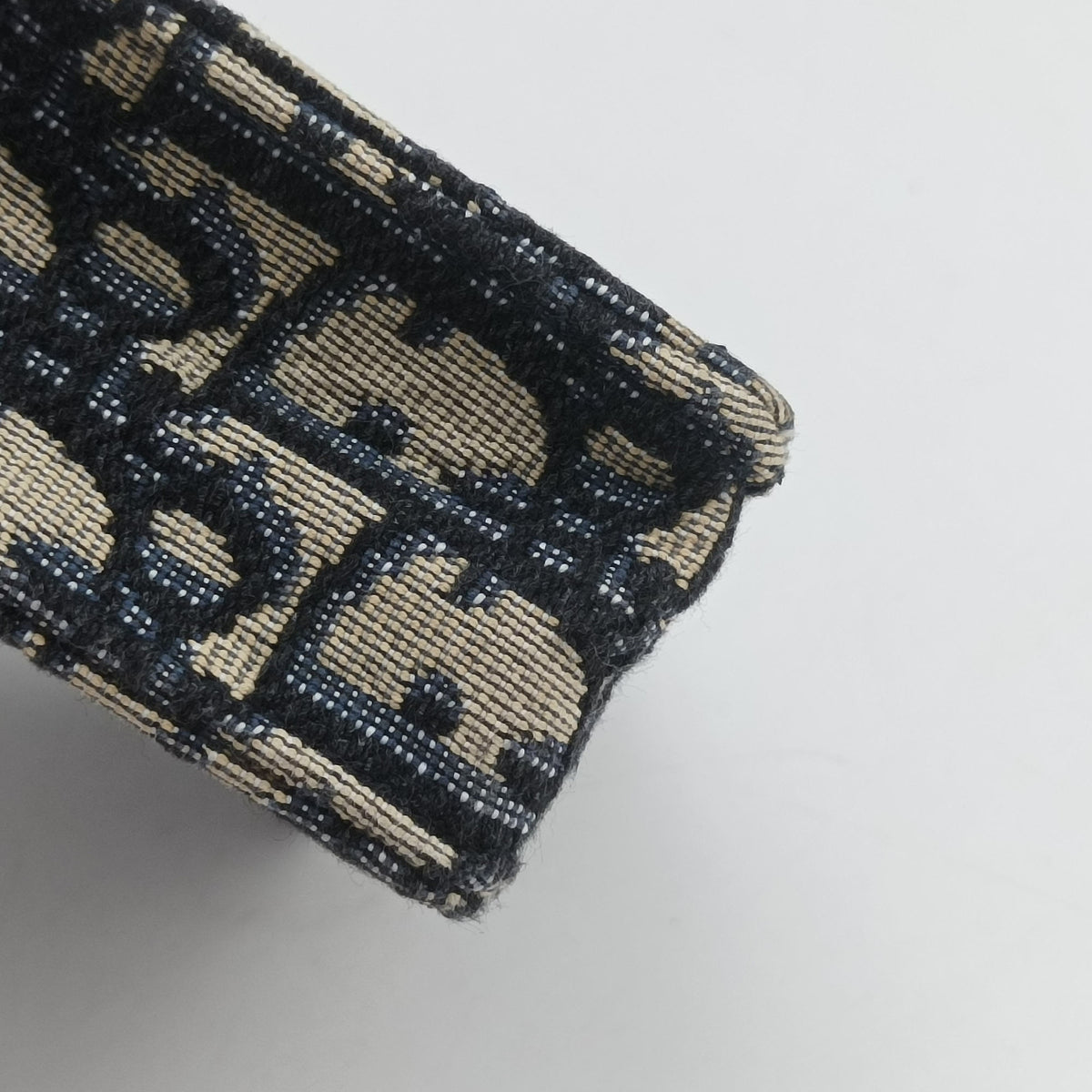 Pre-owned Christian Dior Saddle Phone holder Navy jacquard×Leather  shoulderbag | stylenewstar