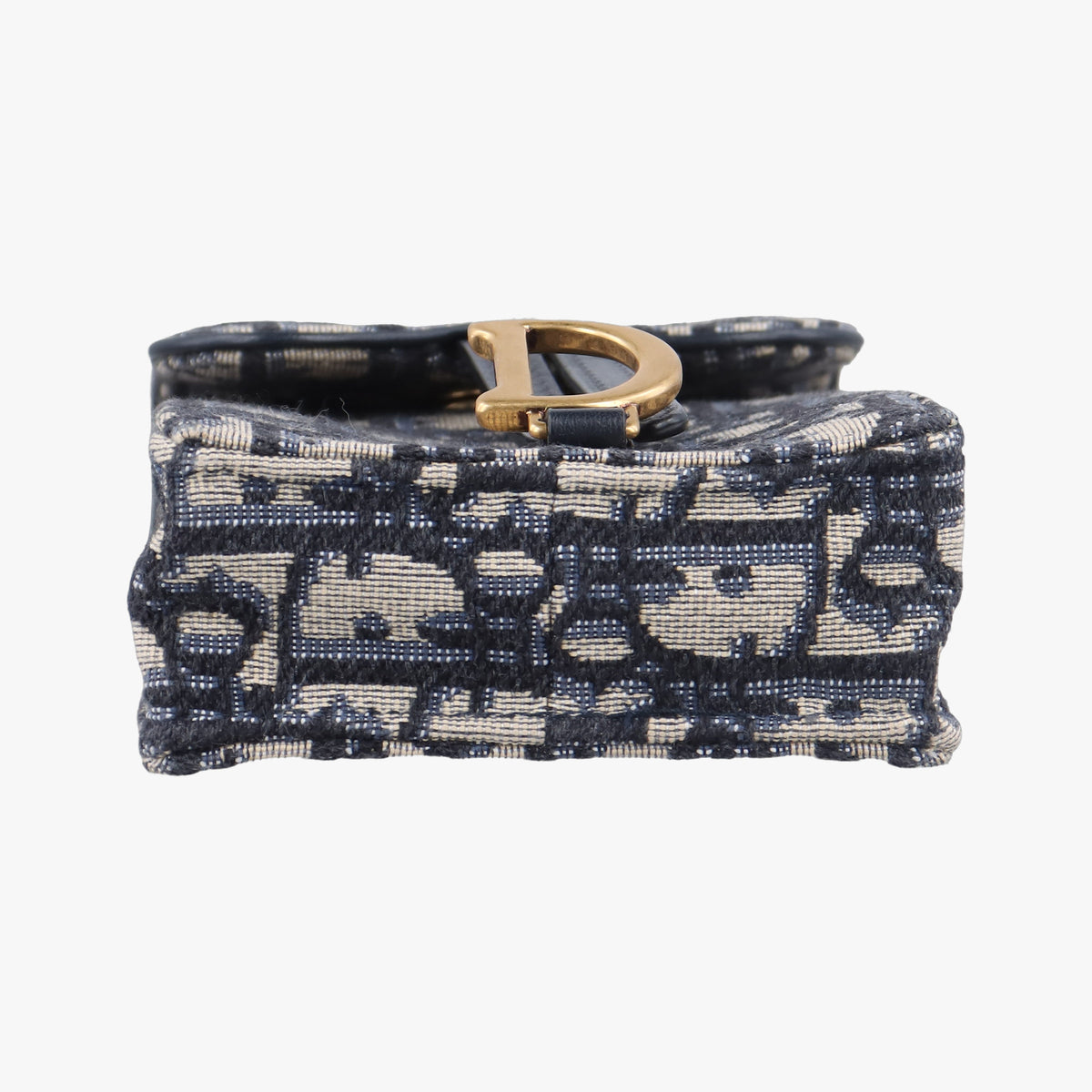 Pre-owned Christian Dior Saddle Phone holder Navy jacquard×Leather  shoulderbag | stylenewstar