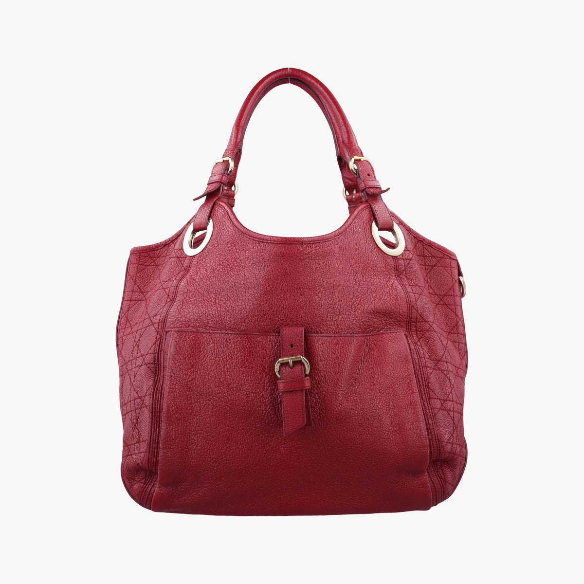 Pre-owned Christian Dior Cannage Bee Red Leather  handbag | stylenewstar