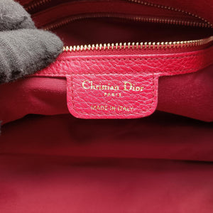 Pre-owned Christian Dior Cannage Bee Red Leather  handbag | stylenewstar
