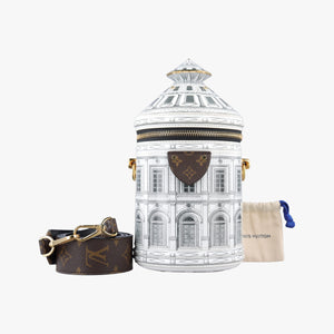 Pre-owned Louis Vuitton Cannes LV x Fornasetti Blanc x Marron Enamel M59143 handbag | stylenewstar