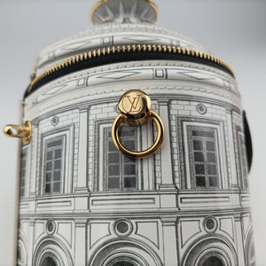 Pre-owned Louis Vuitton Cannes LV x Fornasetti Blanc x Marron Enamel M59143 handbag | stylenewstar