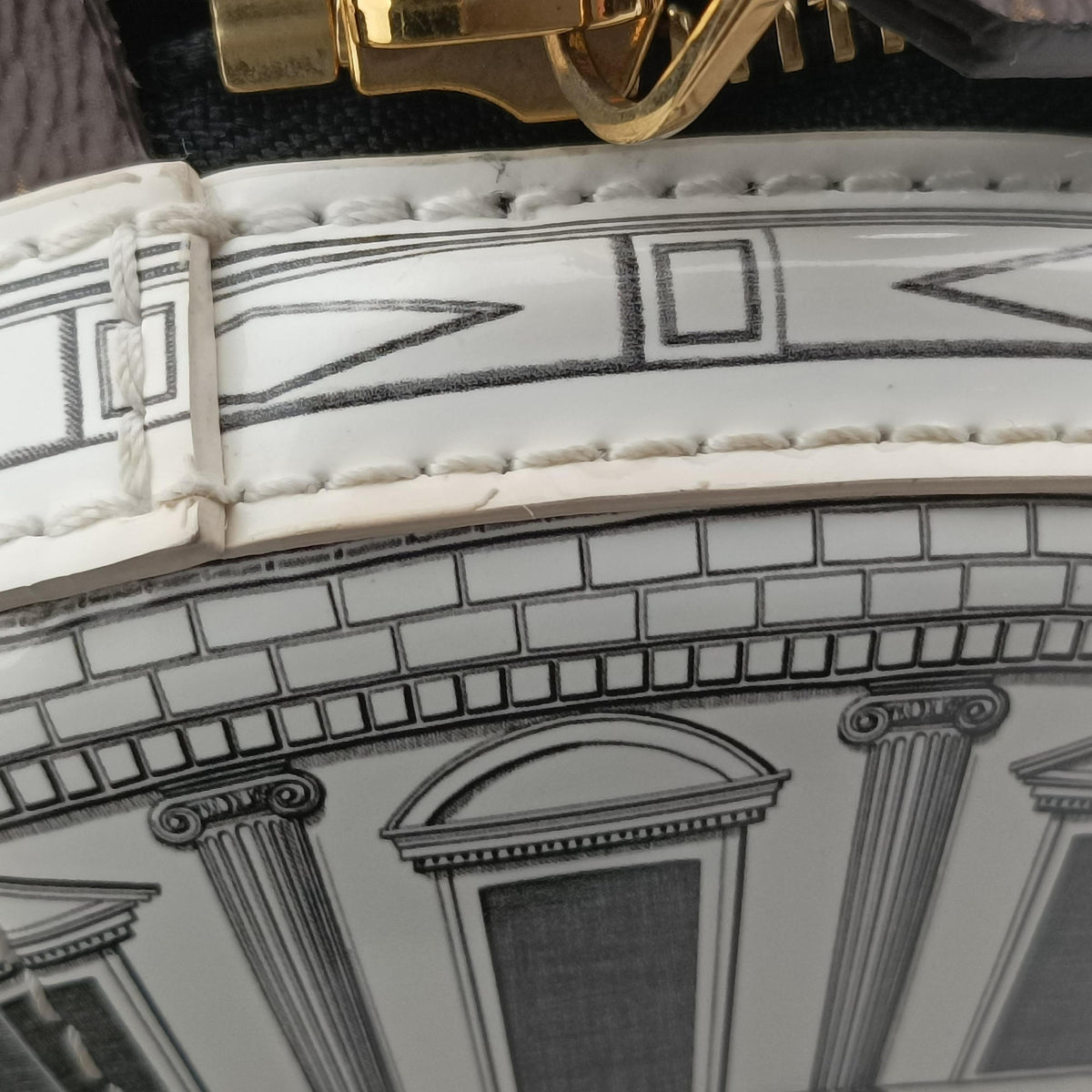 Pre-owned Louis Vuitton Cannes LV x Fornasetti Blanc x Marron Enamel M59143 handbag | stylenewstar