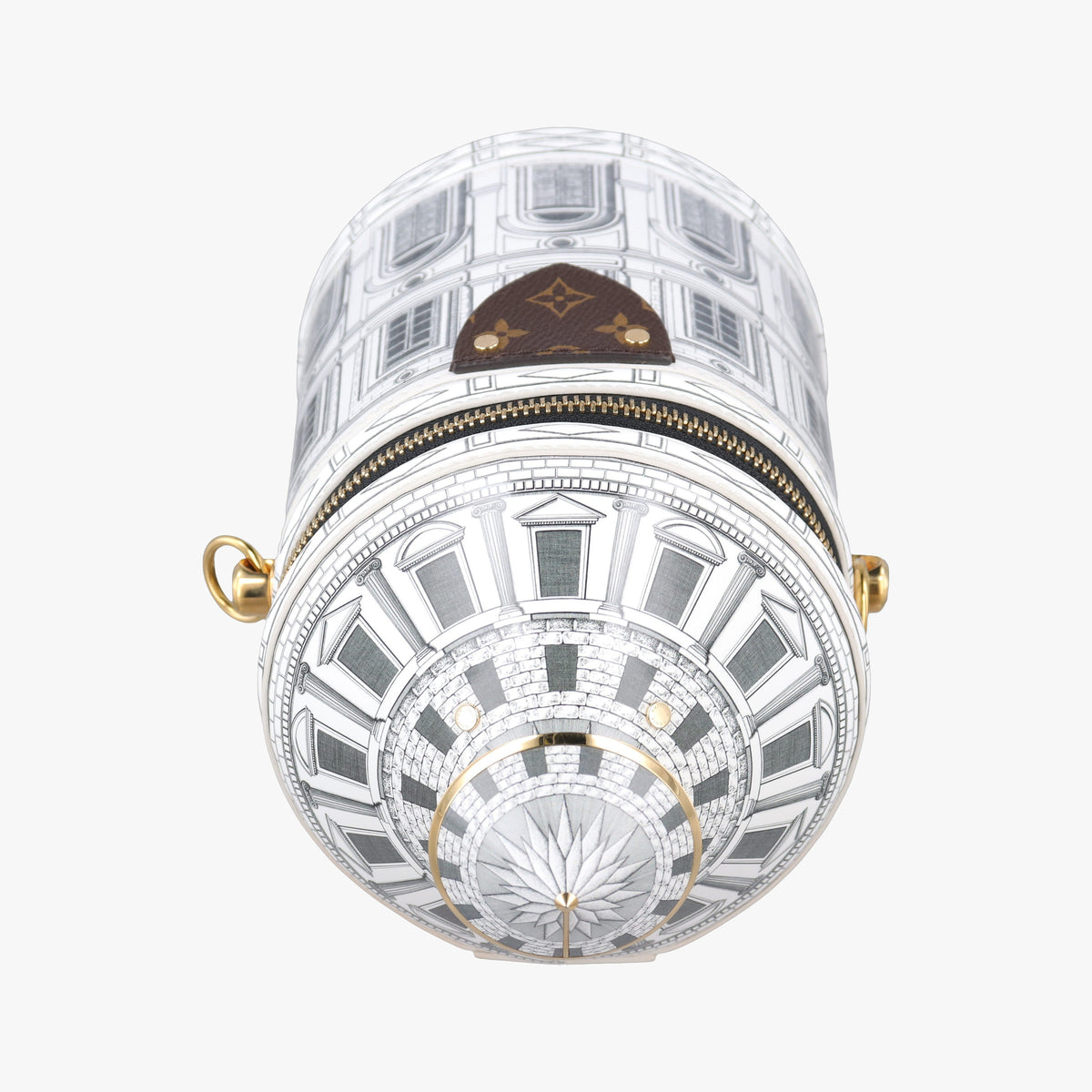 Pre-owned Louis Vuitton Cannes LV x Fornasetti Blanc x Marron Enamel M59143 handbag | stylenewstar