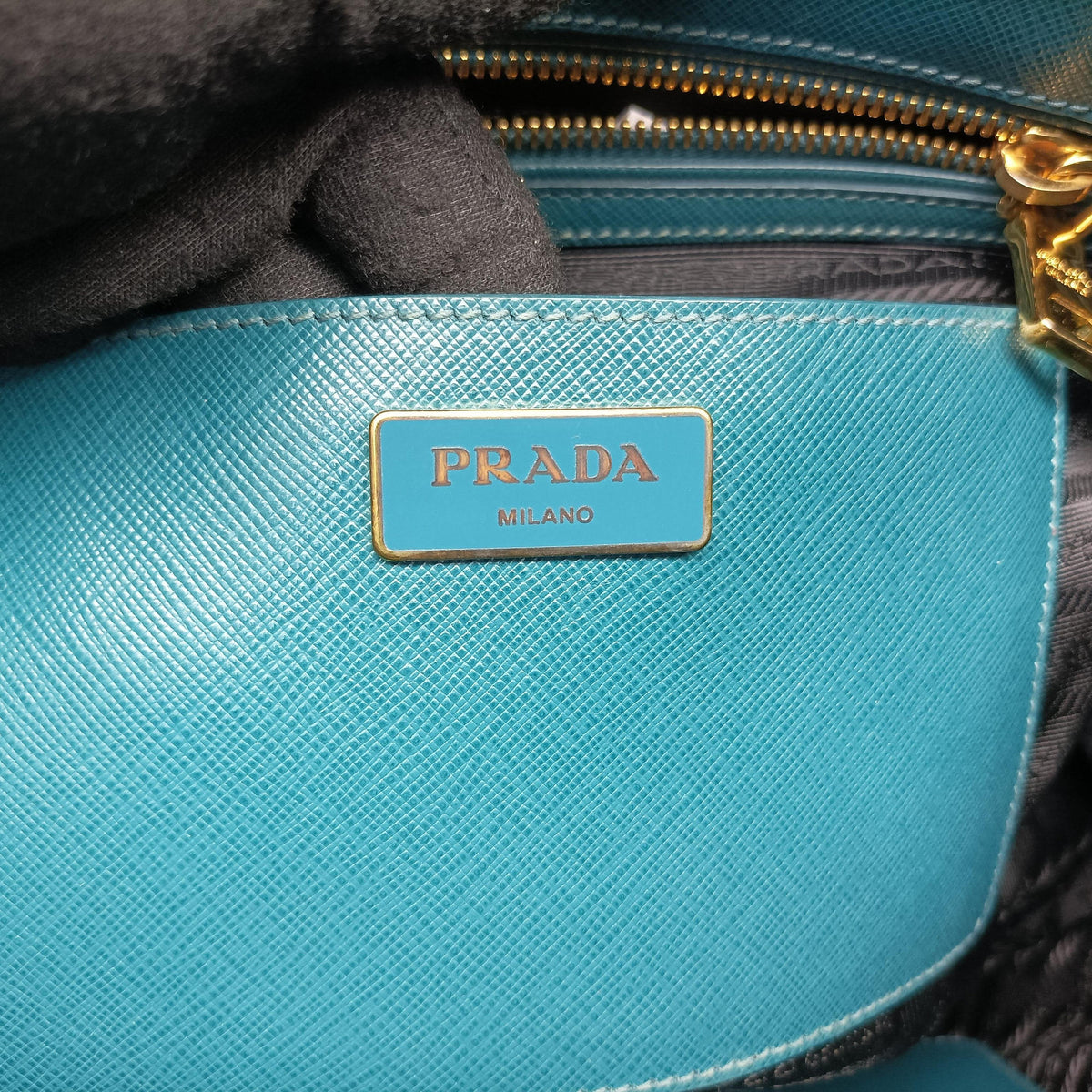 Vintage Prada Galleria BlueGreen SAFFIANO Leather BN1786 handbag | stylenewstar